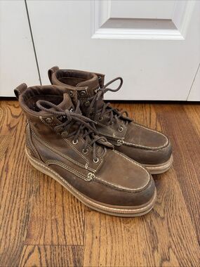 HAWX 6" Grade Comp Toe Work Boot Brown Leather MENS 10D Composite Lace Up
